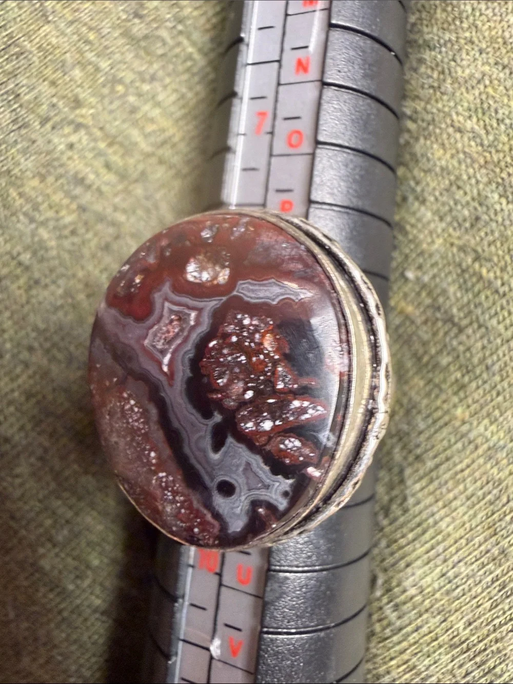 Crazy Lace Agate 925 Sterling silver ring